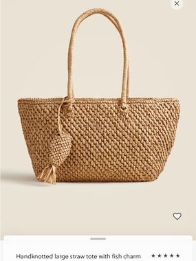 Handknotted Straw Tote Bag in Natural Tan